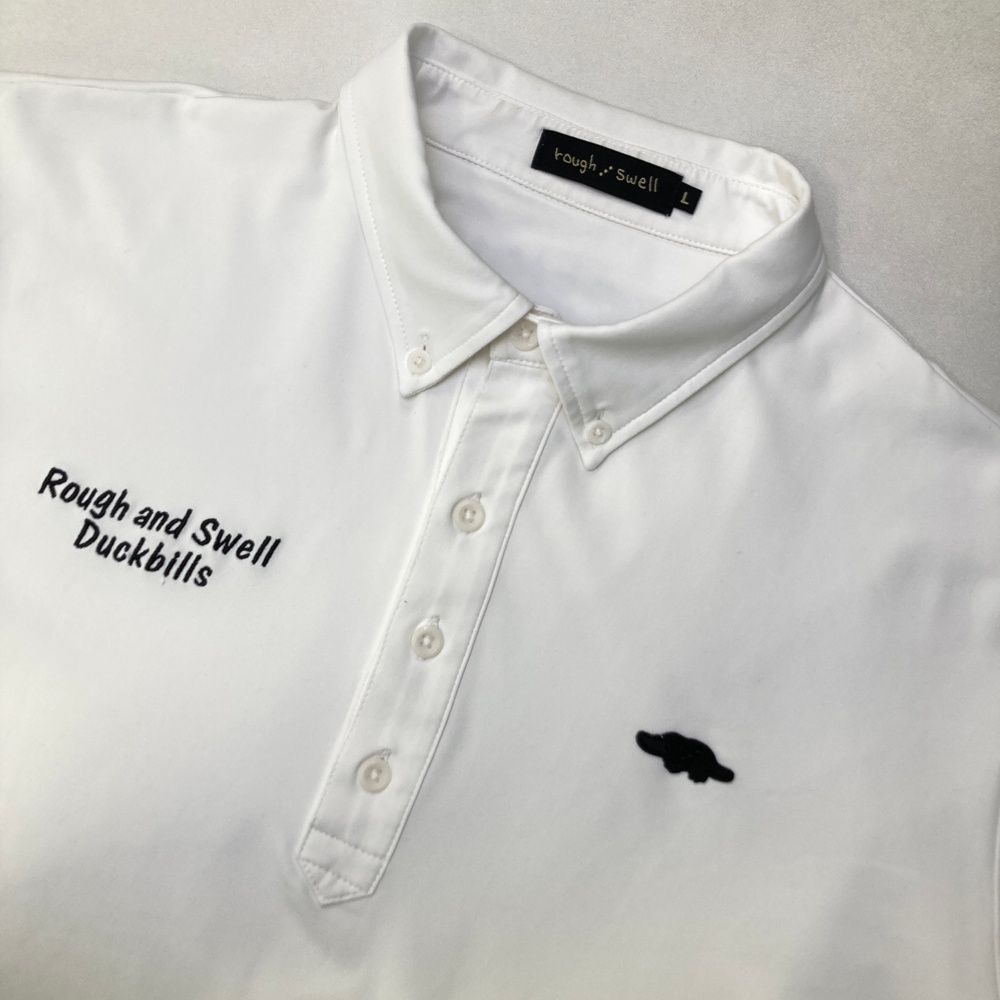 サイズ L ROUGH-SWELL ラフアンドスウェル モデル 半袖ポロシャツ ボタンダウン ホワイト系 240101549007 ゴルフウェア メンズ ストスト LLC-HASEGAWATOSO_COM