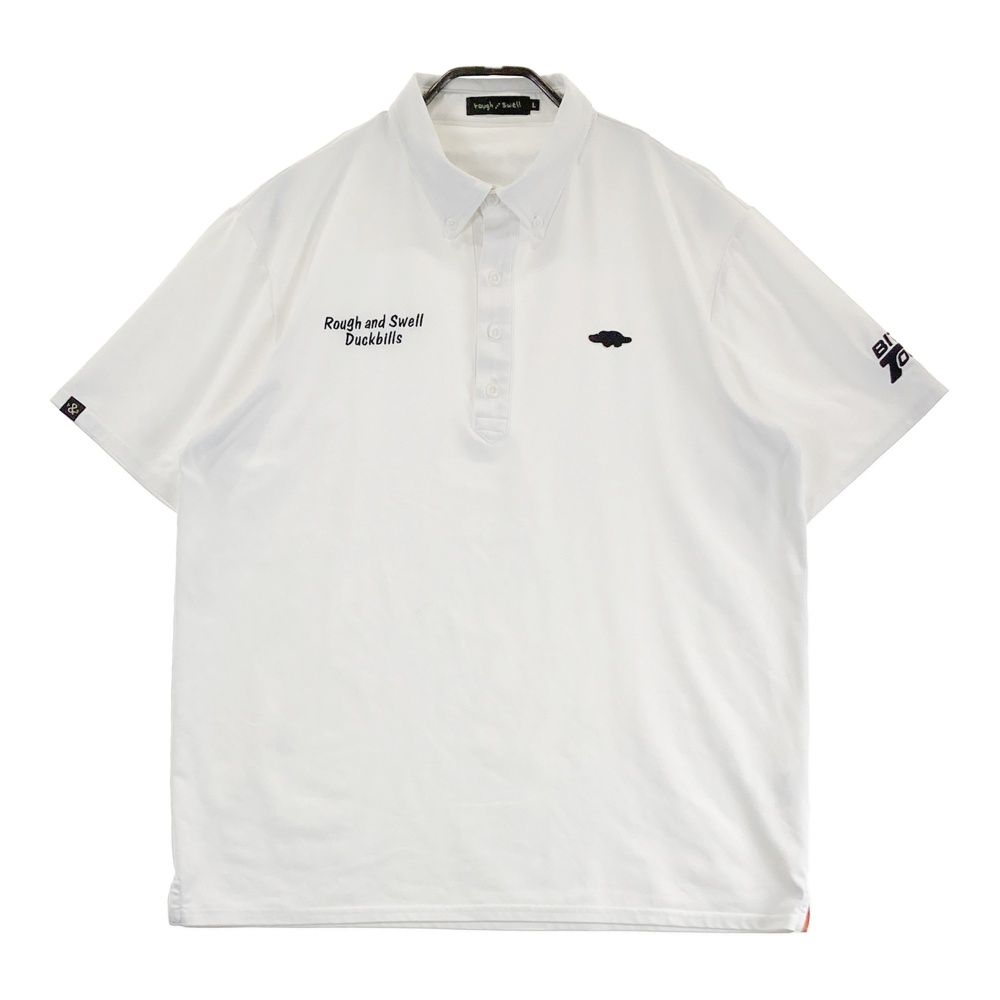 サイズ L ROUGH-SWELL ラフアンドスウェル モデル 半袖ポロシャツ ボタンダウン ホワイト系 240101549007 ゴルフウェア メンズ ストスト