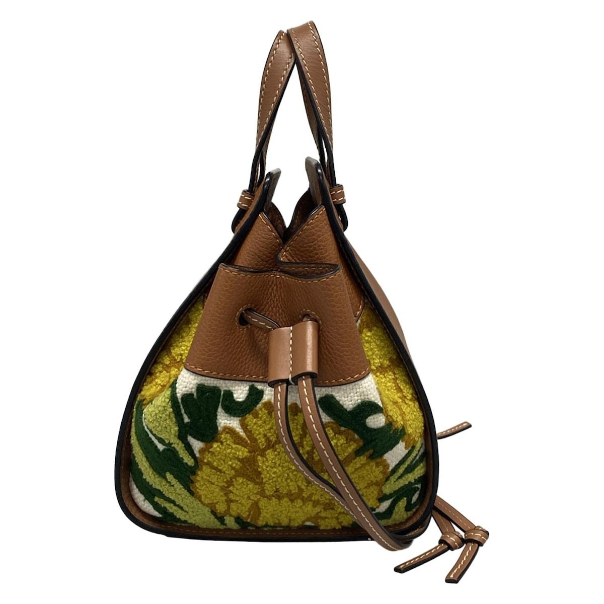 LOEWE ロエベ ハンドバッグ ハンモック ドローストリング フローラル ミニ バッグ 303.30.V07 ブラウン×ダークイエロー×マルチ