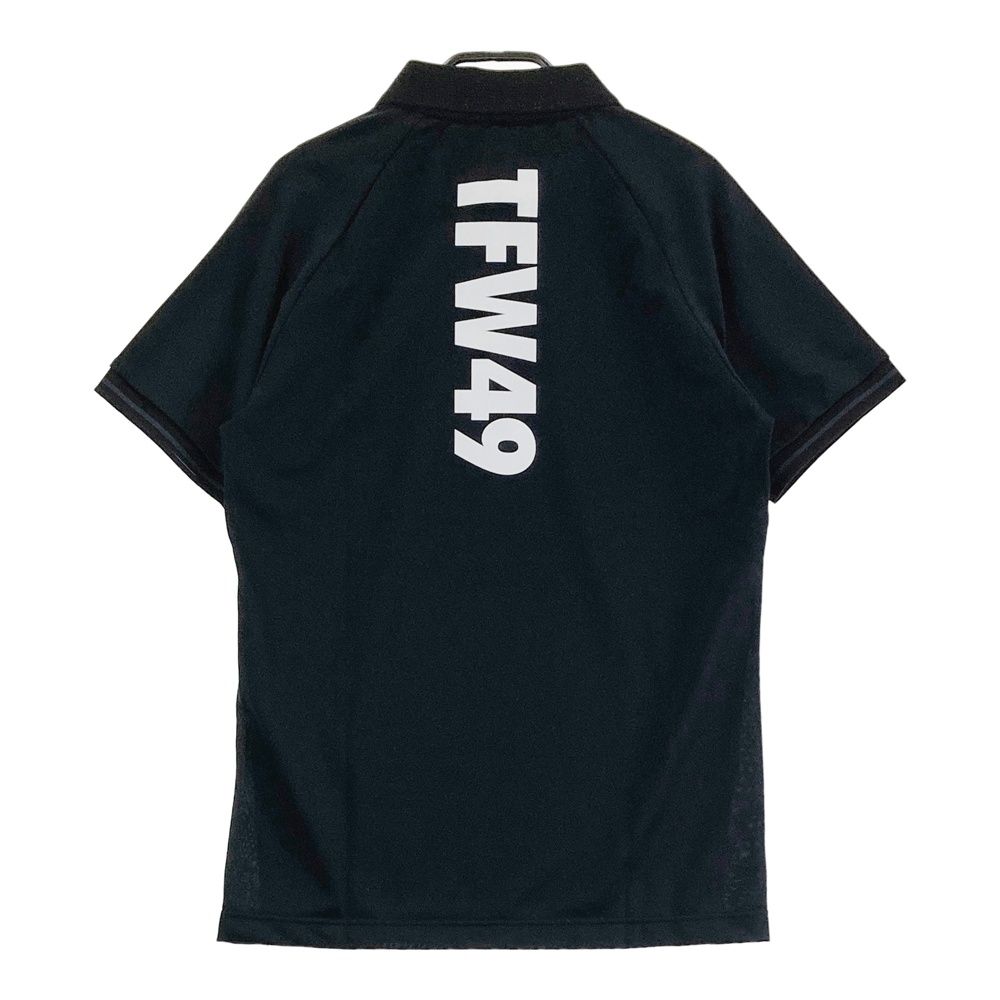 サイズ S TFW49 ティーエフダブリューフォーティーナイン モデル 半袖ポロシャツ ロゴプリント ブラック系 240101549124 ゴルフウェア メンズ ストスト