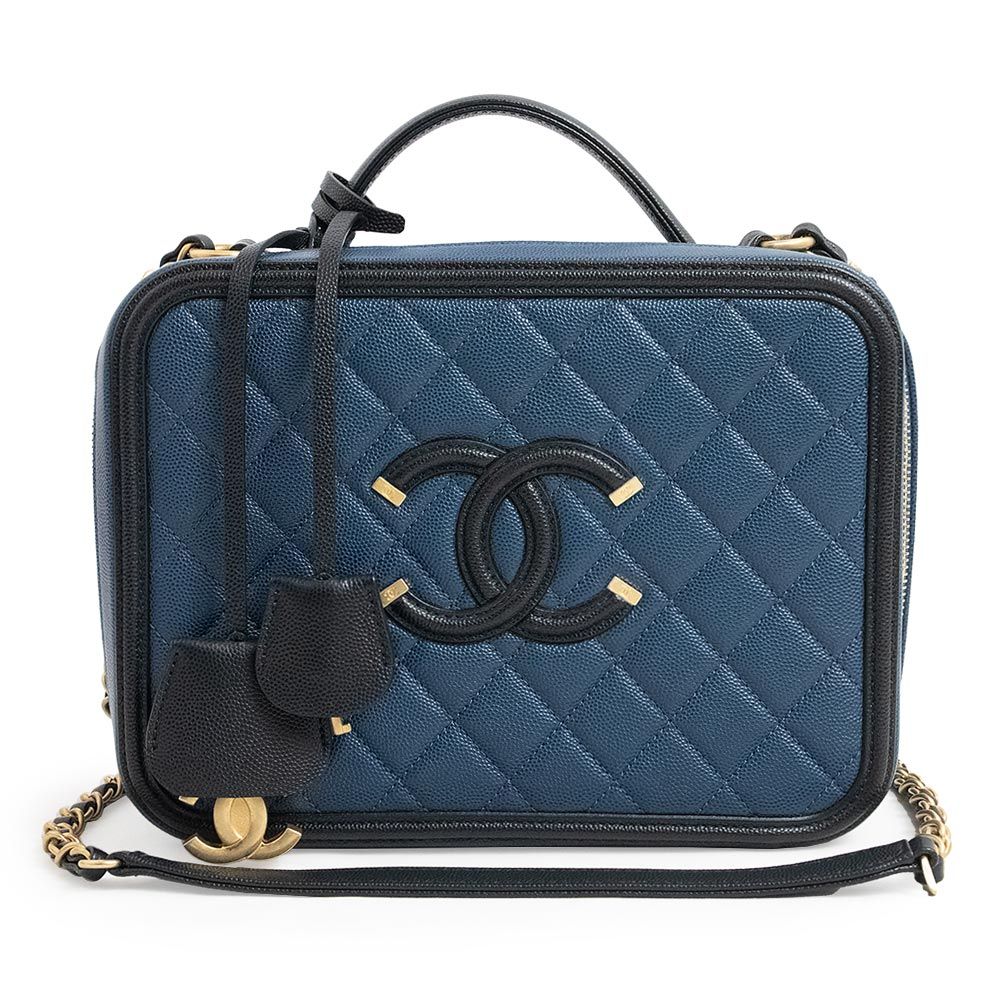 【新品未使用】CHANEL シャネル バニティ ポーチ ツイード ネイビー シャネル マトラッセ 新品未使用 CHANEL ネイビー スモールヴァニティ
