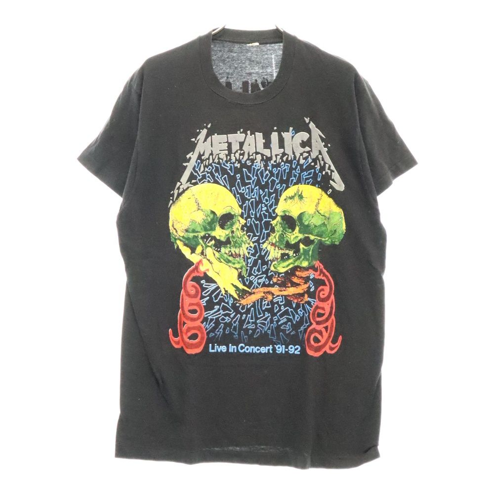 VINTAGE ヴィンテージ 90s METALLICA PUSHEAD 92 LIVE IN CONCECRT TEE メタリカ 両面プリント半袖Tシャツ カットソー ブラック