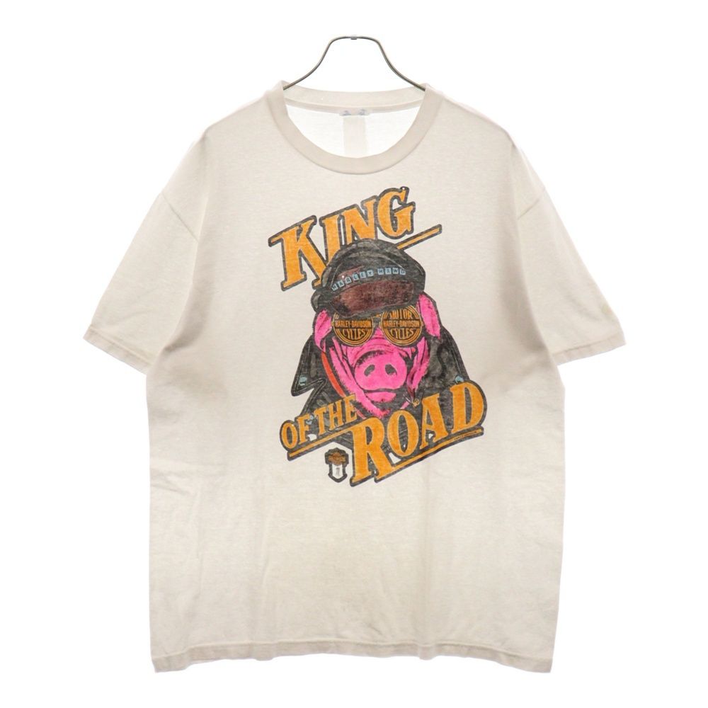 VINTAGE ヴィンテージ 90 s HARLEY DAVIDSON ハーレー プリント半袖Tシャツ Championタグ ホワイト