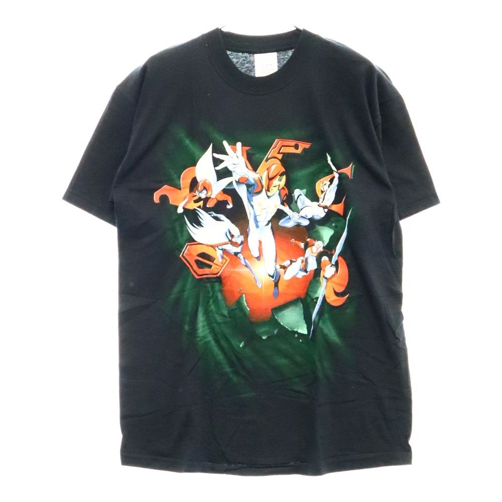 VINTAGE ヴィンテージ 00s TATSUNOKO FIGHT TEE タツノコファイト アニメ フロントプリント Tシャツ 半袖カットソー ブラック