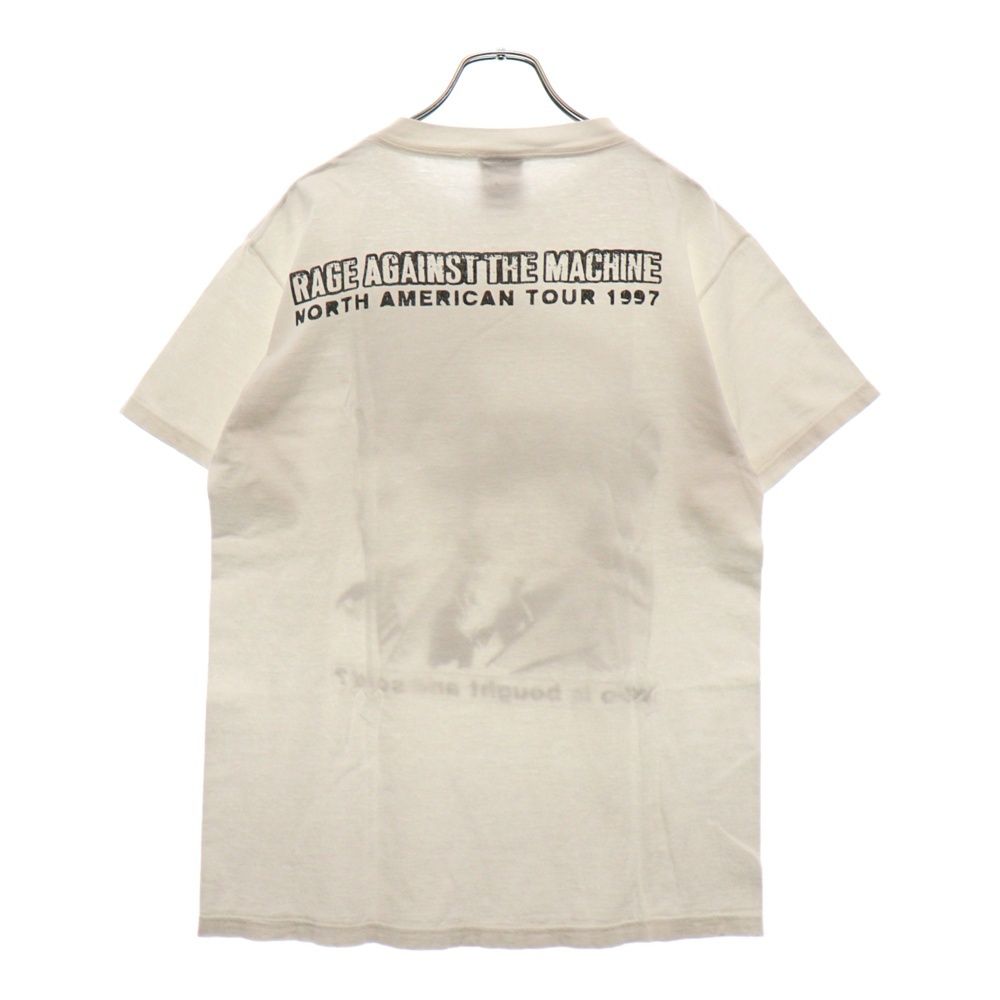 VINTAGE ヴィンテージ 90s レイジ アゲインスト ザ マシーン BARBARA KRUGER Who is bought and s TEE 両面プリント半袖Tシャツ ホワイト