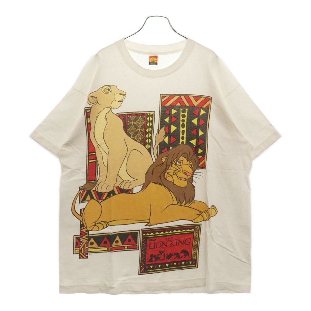 VINTAGE ヴィンテージ 90s THE LION KING ライオンキング フロント プリント Tシャツ 半袖 カットソー ホワイト