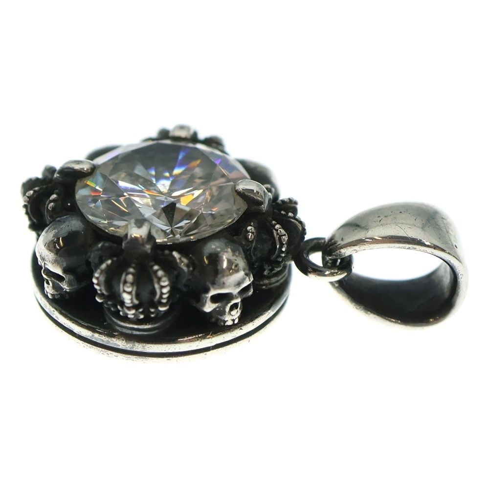  Justin Davis ジャスティンデイヴィス FUTURE WHEEL PENDANT SV 925 フューチャー ホイール クラウン スカル ジルコニア ネックレストップ シルバー SPJ 555 その他 アクセサリー