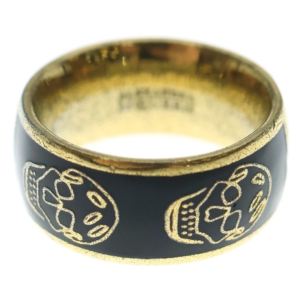 Alexander McQueen アレキサンダーマックイーン スカルリング ブラック ゴールド