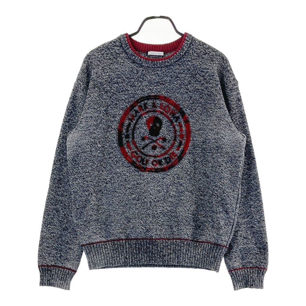 サイズ 50 MARK-LONA マークアンドロナ 裏地付 3Dロゴ ニットセーター グレー系 240101417724 ゴルフウェア メンズ ストスト