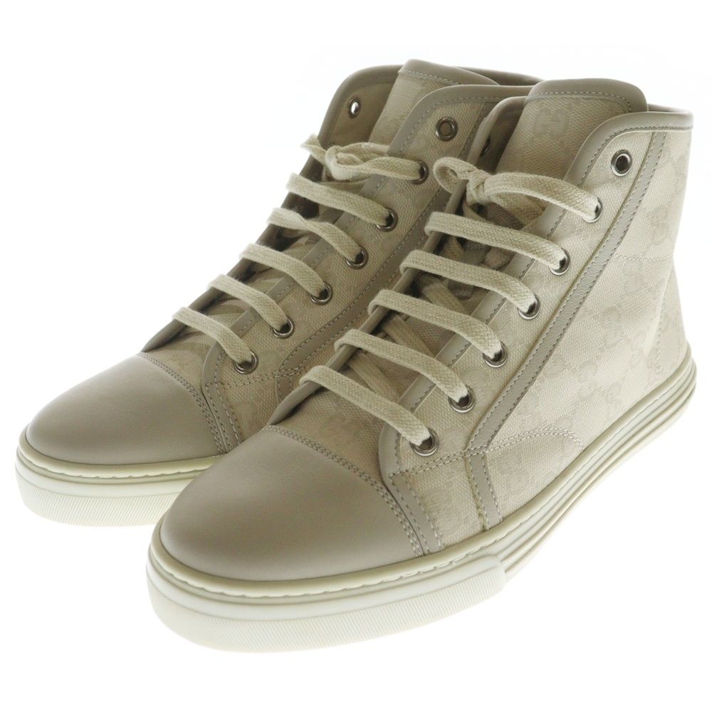 GUCCI (グッチ) GG キャンバス ハイカットスニーカー ベージュ