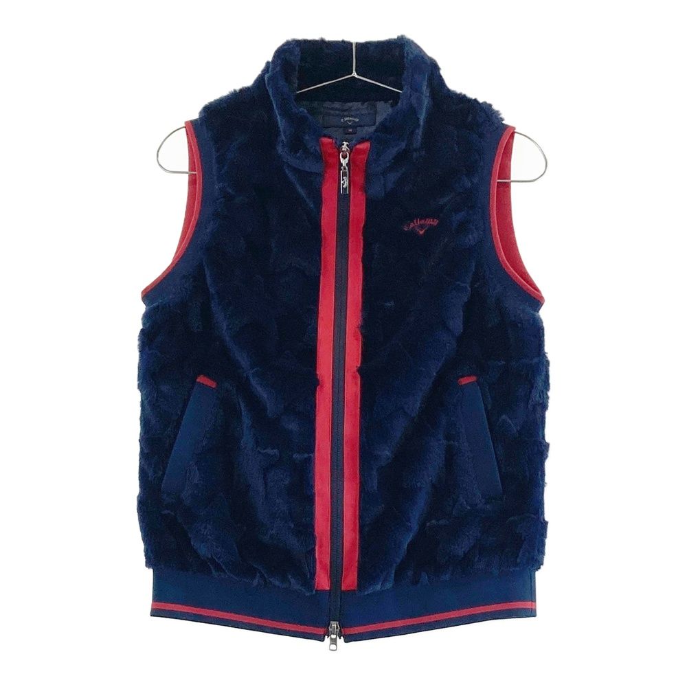 サイズ M キャロウェイ ボア ジップベスト 星柄 ネイビー系 ゴルフウェア レディース ストスト