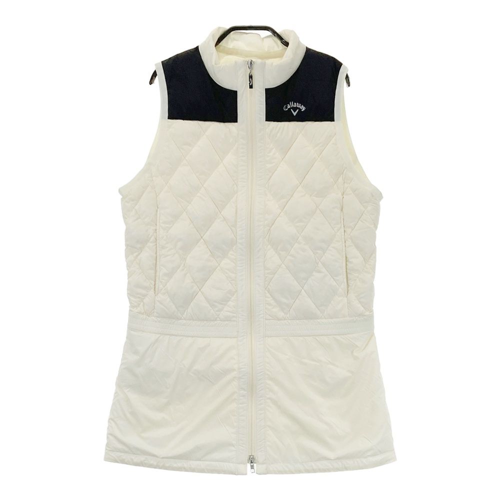 サイズ M CALLAWAY キャロウェイ ダウン ノースリーブ ジップワンピース ホワイト系 240101464681 ゴルフウェア レディース ストスト