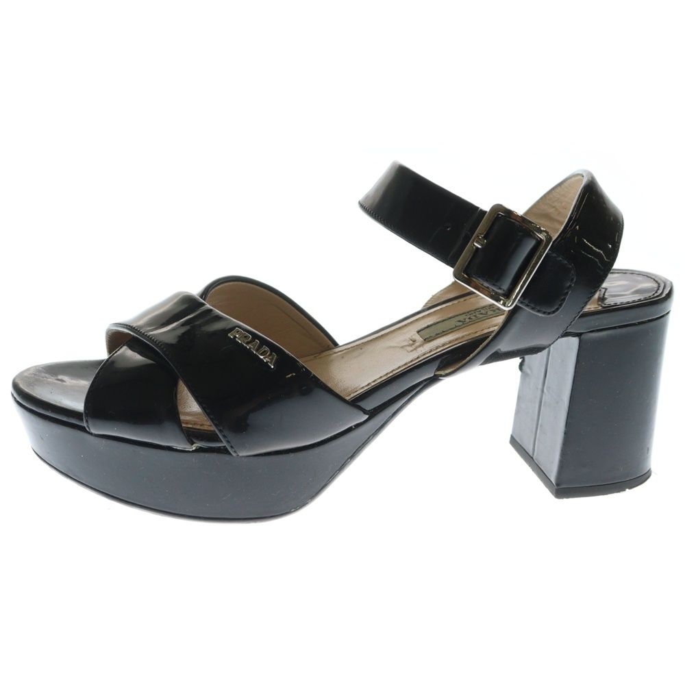 【美品】【完売品】PRADA エナメルレザー ストラップヒール 39 PRADA / プラダ | エナメルレザー レースアップシューズ | 34 1/2