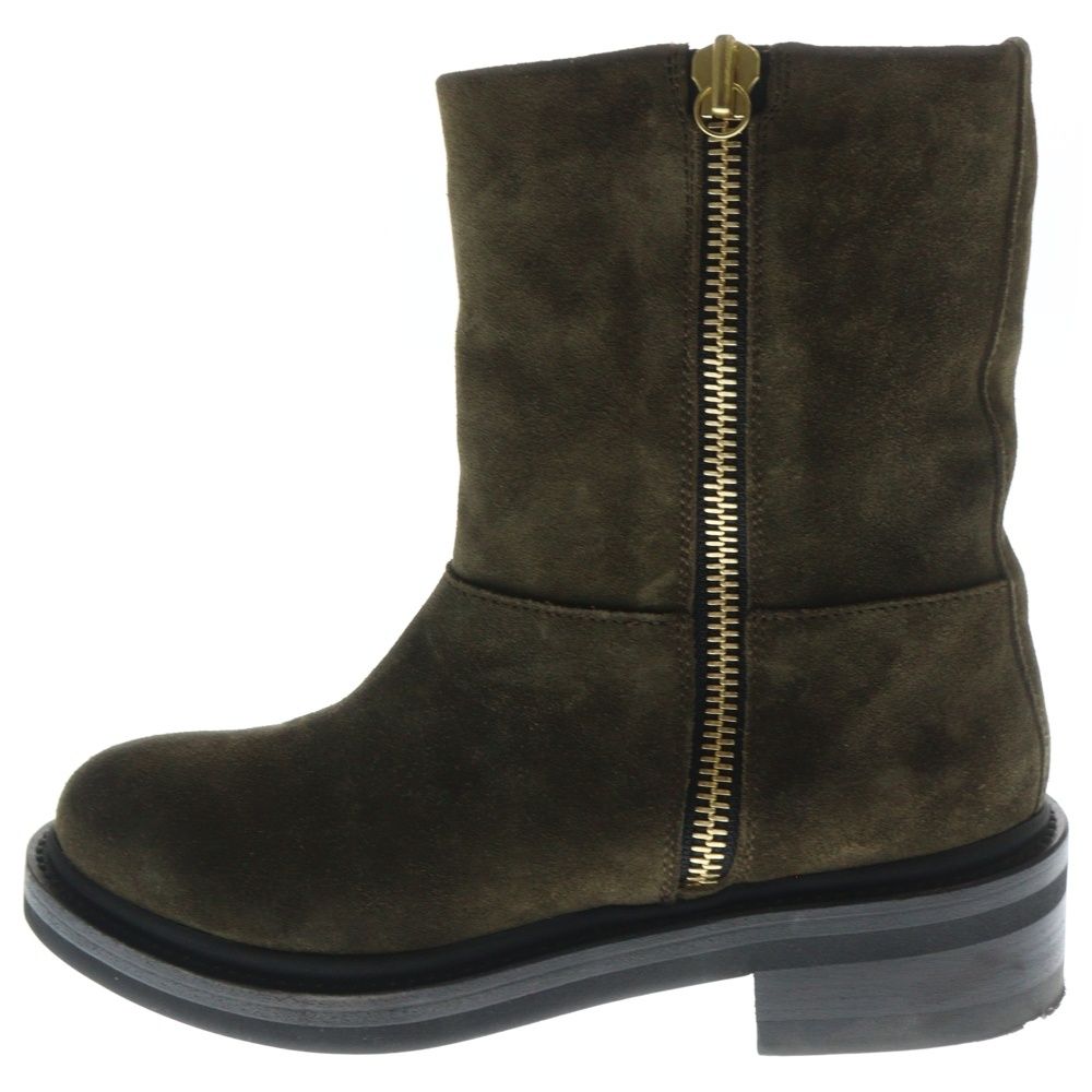 BUTTERO ブッテロ スエードレザー サイドジップ ハイカットブーツ カーキ レディース B6222