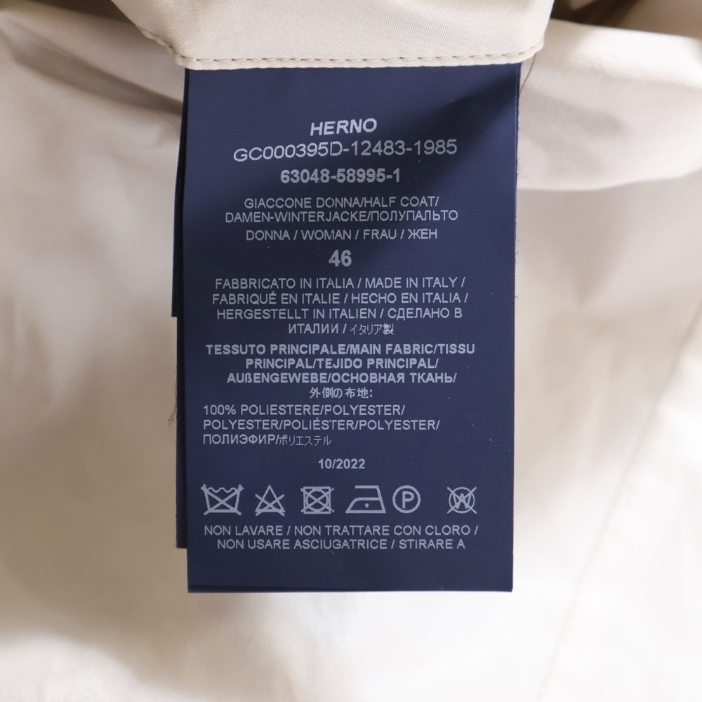  HERNO ヘルノ TECHNO タフタ フーデッドブルゾン ジャケット ベージュ レディース 長袖 シャツ ブラウス