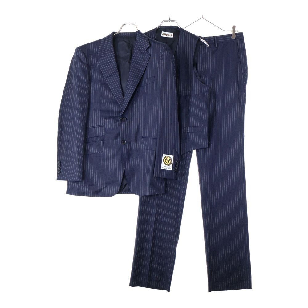 NIGOLD ニゴールド ストライプ柄 2B ウールテーラードジャケット スラックス セットアップスーツ ネイビー 1123-259-4563-7950