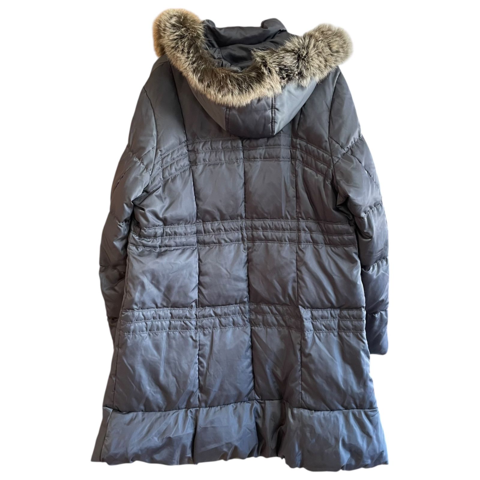 Z1578 BALMAIN バルマン 3way ダウンコート ブルーフォックス 裏地総柄