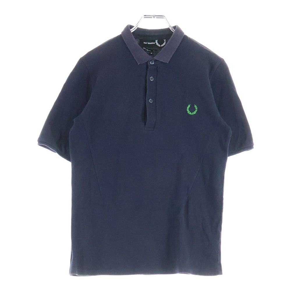 FRED PERRY フレッドペリー ×RAF SIMONS ラフシモンズ ロゴエンブロイダリー レギュラー 半袖ポロシャツ ブラック グリーン WC2E8BU