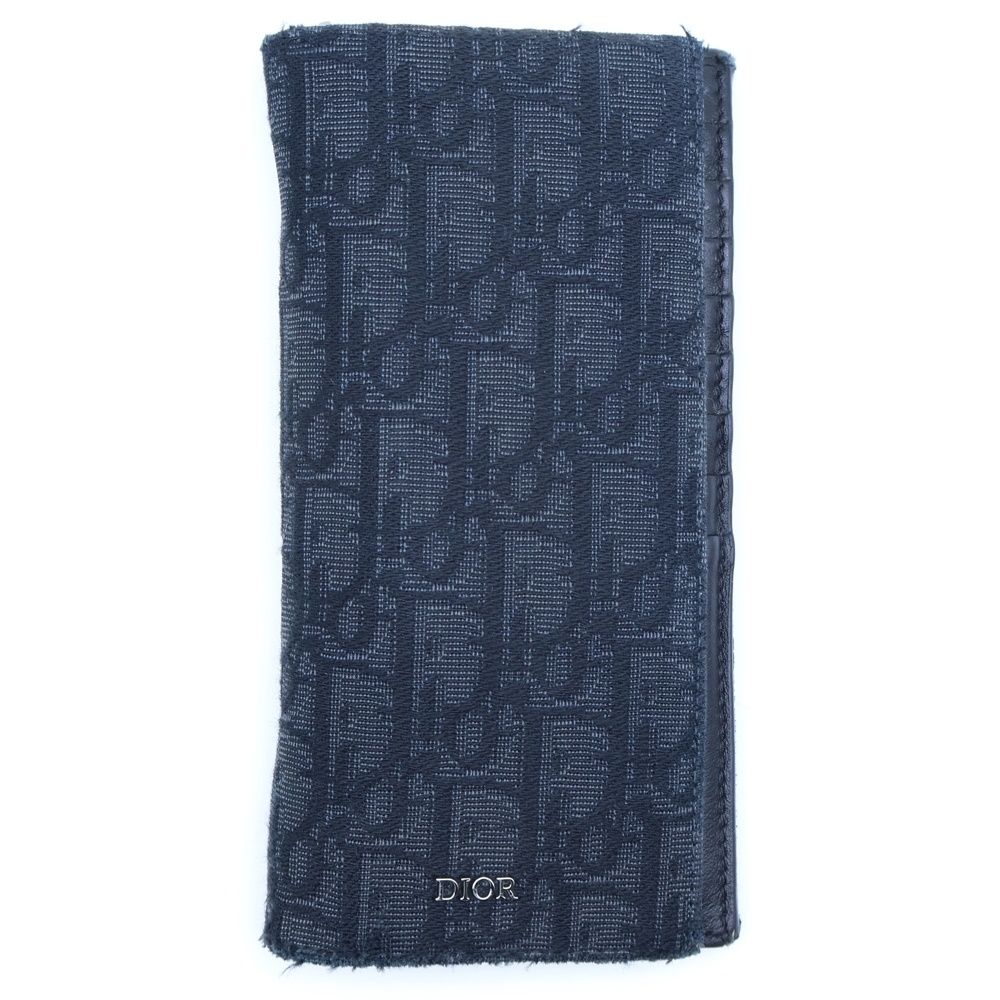 Christian Dior トロッター　ブルー　ブラウン長財布 ハートチャーム Christian Dior トロッター ブルー ブラウン長財布 ハートチャーム