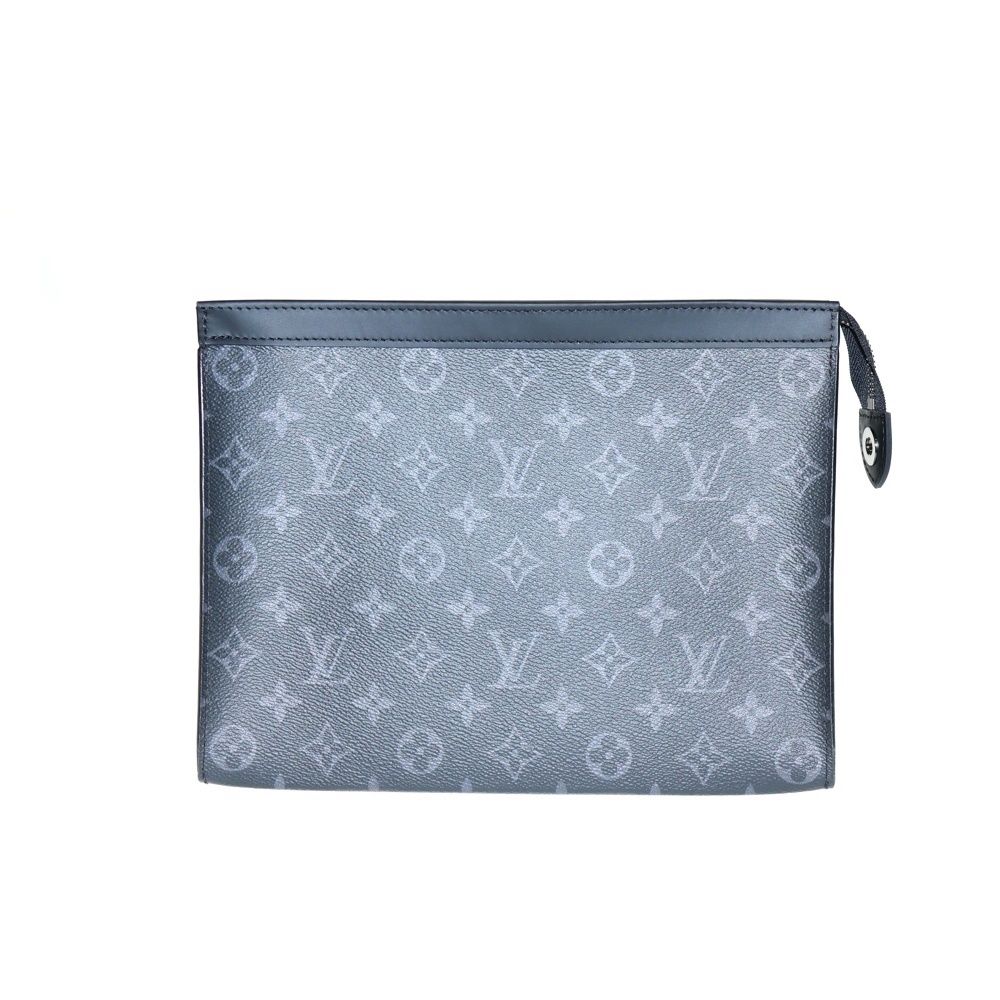 LOUIS VUITTON ルイヴィトン ポシェット ヴォワヤージュ モノグラム エクリプス PVC レザー クラッチ セカンドバッグ シルバー金具 ブラック M61692