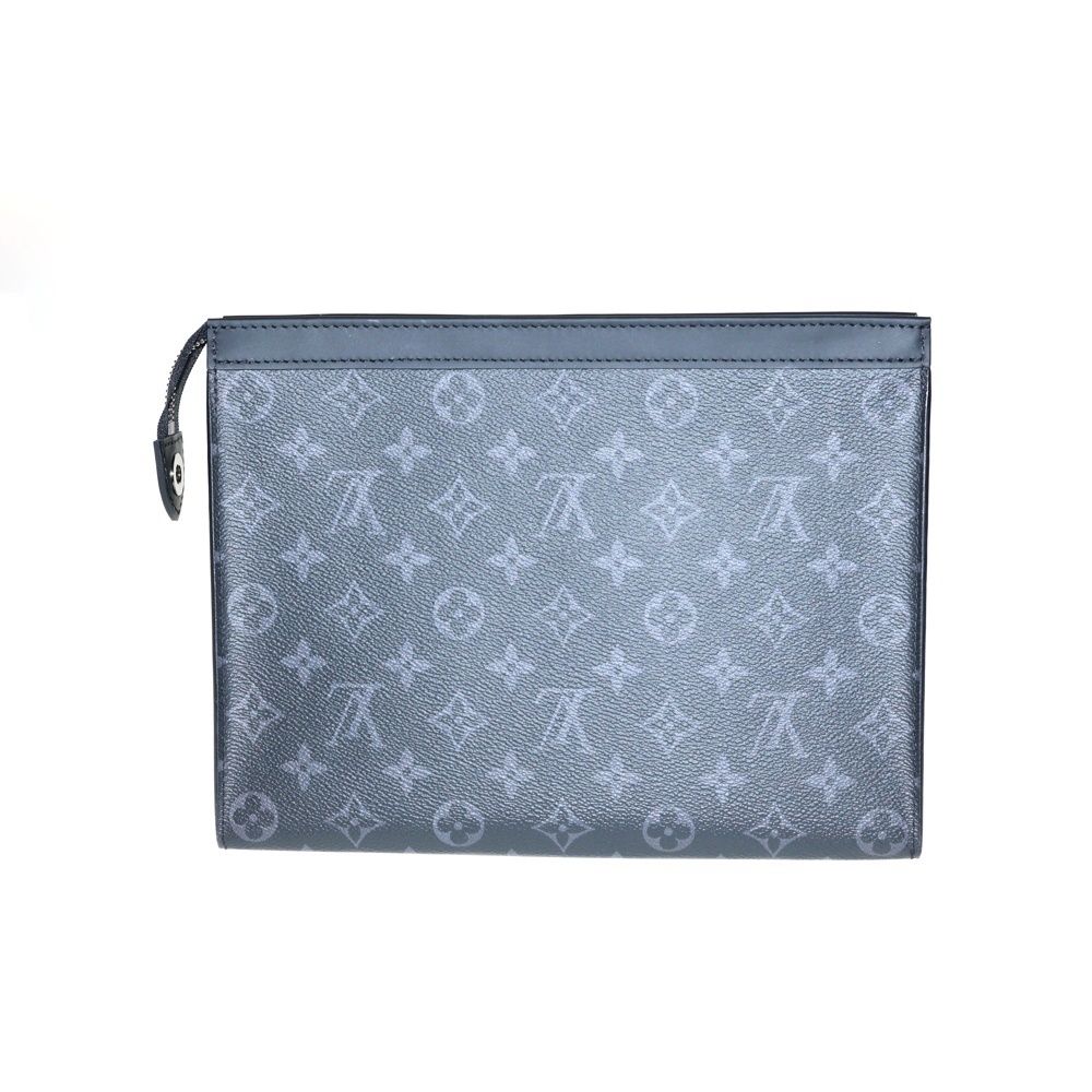 LOUIS VUITTON ルイヴィトン ポシェット ヴォワヤージュ モノグラム エクリプス PVC レザー クラッチ セカンドバッグ シルバー金具 ブラック M61692