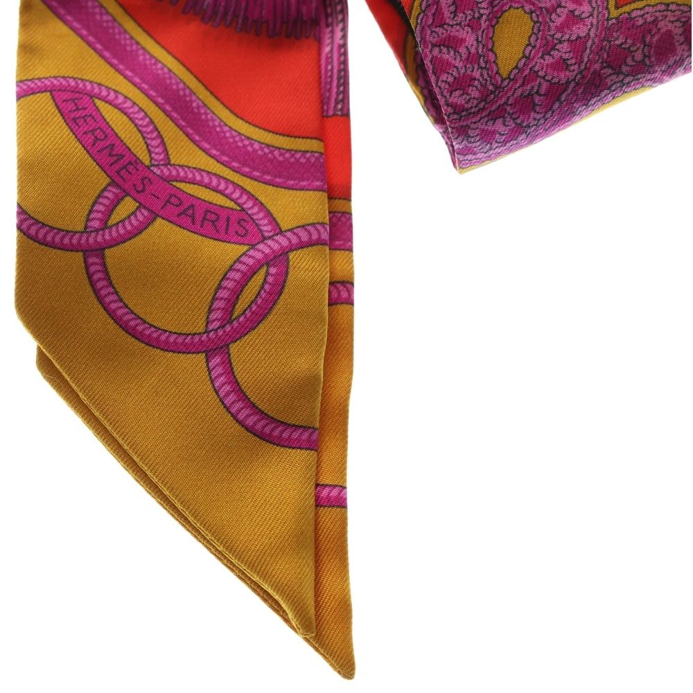 HERMES エルメス ツイリー シルクスカーフ レッド×オレンジ 中古・古着通販】HERMES (エルメス) ツイリーシルクスカーフ オレンジ