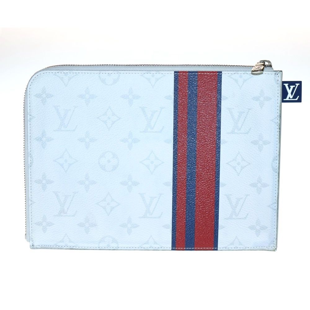 LOUIS VUITTON ルイヴィトン モノグラム ポシェットジュールPM セカンドバッグ クラッチバッグ ホワイト PVC ゴールド金具 M61754