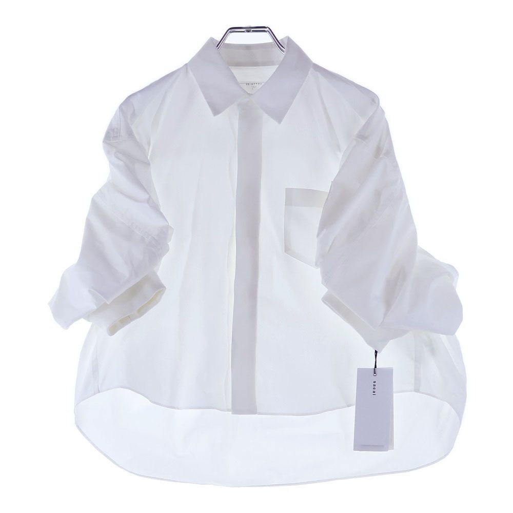 Sacai (サカイ) 25SS 袖ジップ半袖シャツ ホワイト 25-07784 - メルカリ