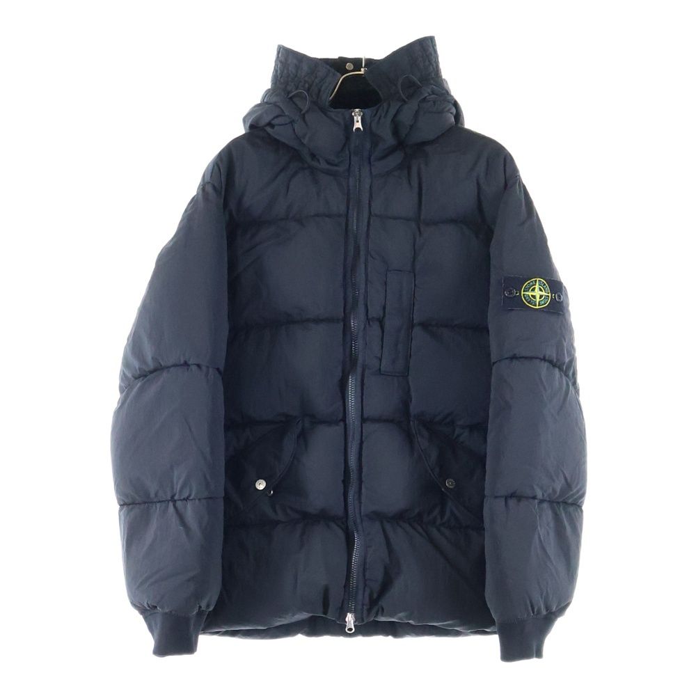 STONE ISLAND ストーンアイランド ガーメントダイ ナイロンメタル フーデッド ジップアップダウンジャケット ブラック 771543619
