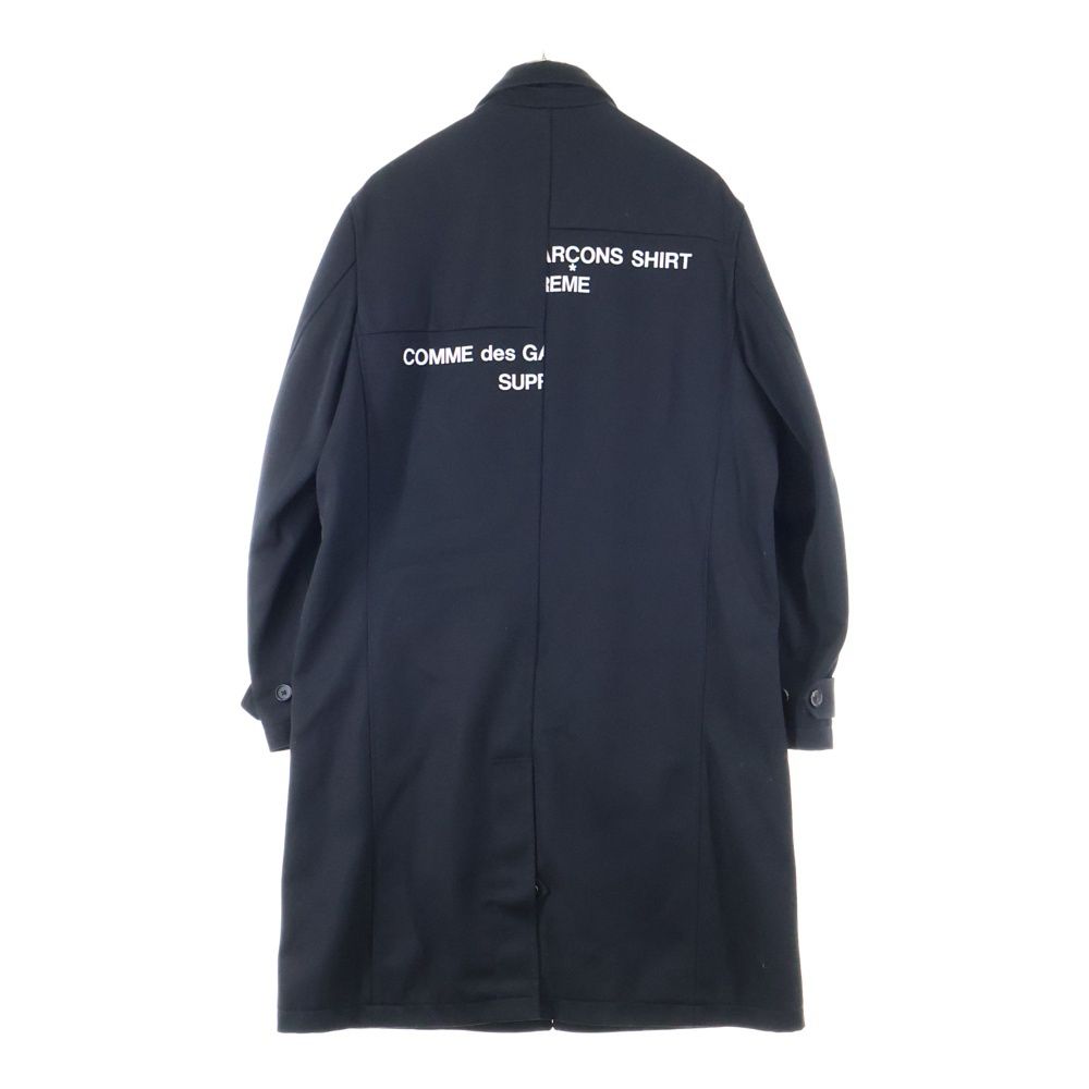 COMME des GARCONS コムデギャルソン 18AW ×SUPREME SHIRT Wool Blend Overcoat シュプリーム ウール バックロゴプリント ロングコート ジャケット ブラック J7FW18