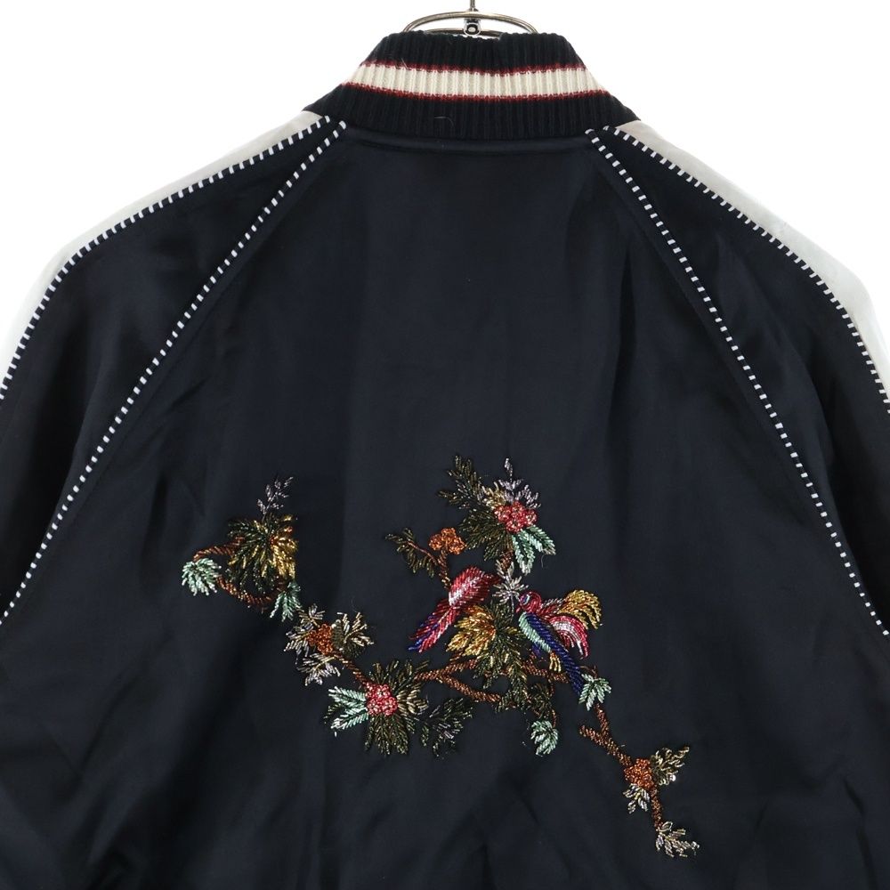 SAINT LAURENT PARIS サンローランパリ 19SS シルク バード刺繍 スカジャン ジャケット ブラック 560161 Y587S KANDAIZUMI_COM