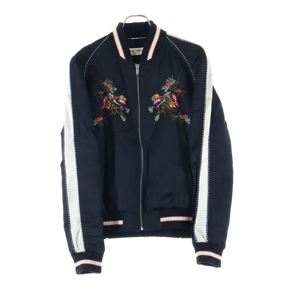 SAINT LAURENT PARIS サンローランパリ 19SS シルク バード刺繍 スカジャン ジャケット ブラック 560161 Y587S