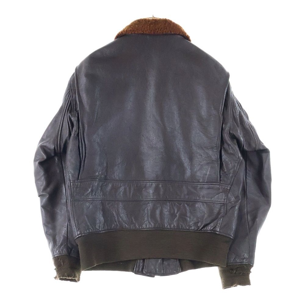 US.NAVY ユーエスネイビー 70S G-1 レザー フライトジャケット ブラウン MIL-J-7823D WP