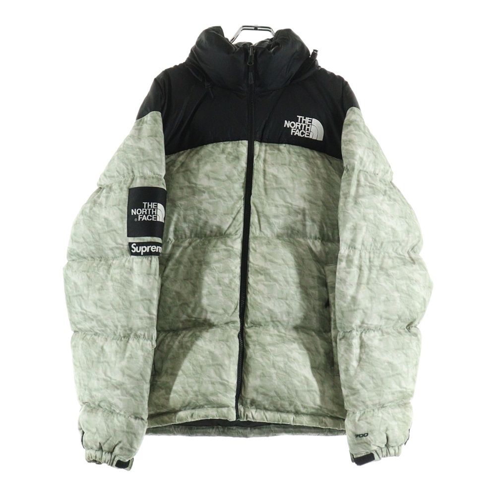 THE NORTH FACE ザノースフェイス 19AW ×THE NORTH FACE Paper Print Nuptse Jacket ND91806I ザ ノースフェイス ペーパープリント ヌプシ ナイロン ダウンジャケット ブラック グレー