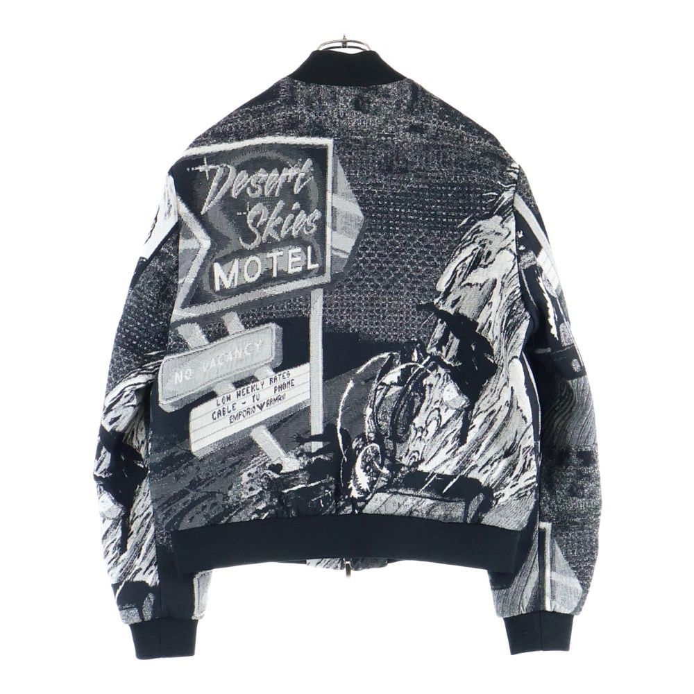 EMPORIO ARMANI エンポリオアルマーニ 総柄 ジップアップ ブルゾンジャケット ブラック I1R310 I1019