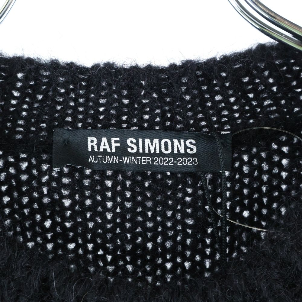 RAF SIMONS ラフシモンズ 22AW モヘア混 ボーダーウールニットセーター ブラック ブラウン KARIMZIABAT_FR