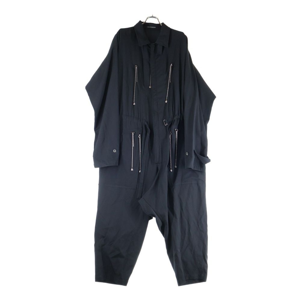Yohji Yamamoto POUR HOMME ヨウジヤマモト プールオム 21AW ギャバファスナーツナギ サルエル マルチポケット オールインワン ブラック HX-D13-100
