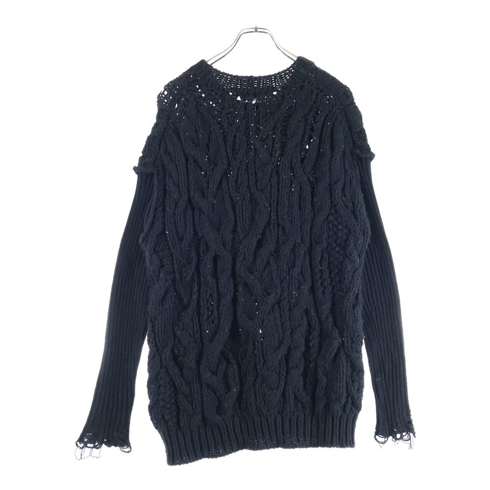 JUNYA COMME des GARCONS ジュンヤワタナベ コムデギャルソン 23 AW Crush Design Sweater JL-N 022 クラッシュデザインニットセーター ブラック レディース