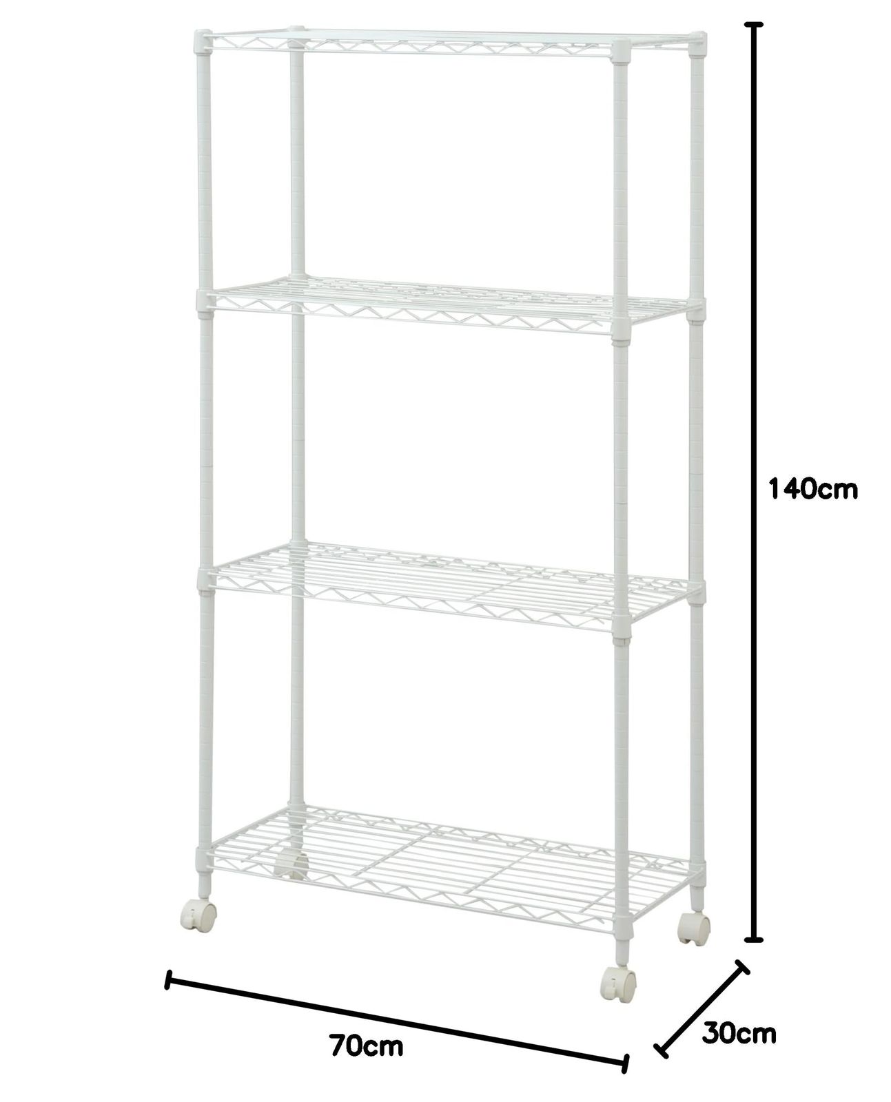 ホワイト キャスター付き