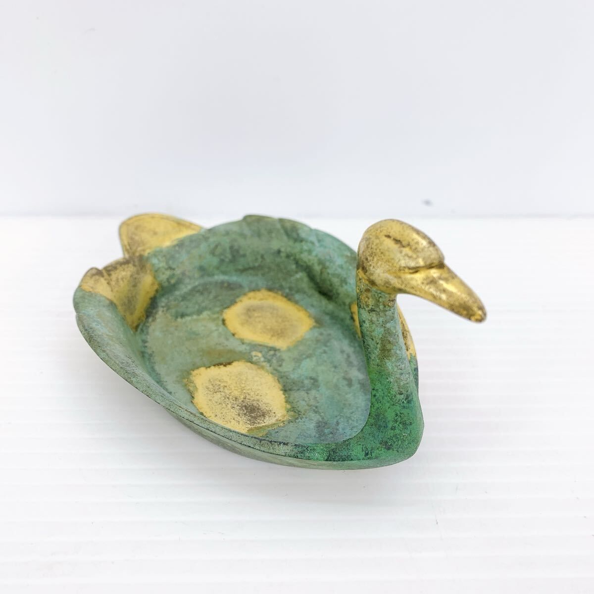 平安 秦蔵六 作 瑞鳥 共箱 置物 インテリア 銅製品 伝統工芸 美術 芸術 骨董