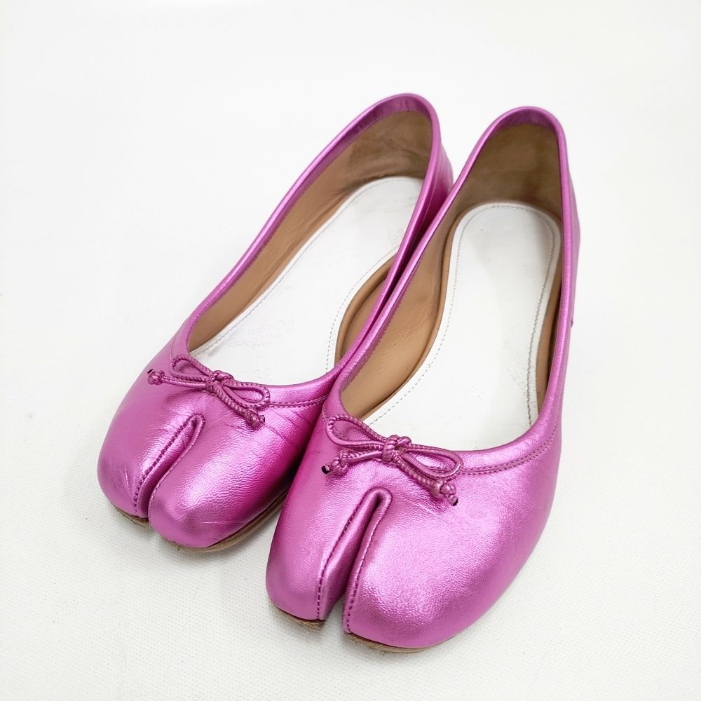 MAISON MARGIELA タビ バレリーナ 革靴 足袋 バレエシューズ サイズ36 パンプス ピンク レディース メゾンマルジェラ 5-1021G