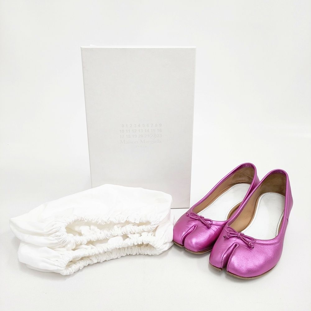  MAISON タビ バレリーナ 革靴 足袋 バレエシューズ サイズ36 パンプス ピンク レディース メゾンマルジェラ 5-1021 G ハイヒール パンプス パンプス