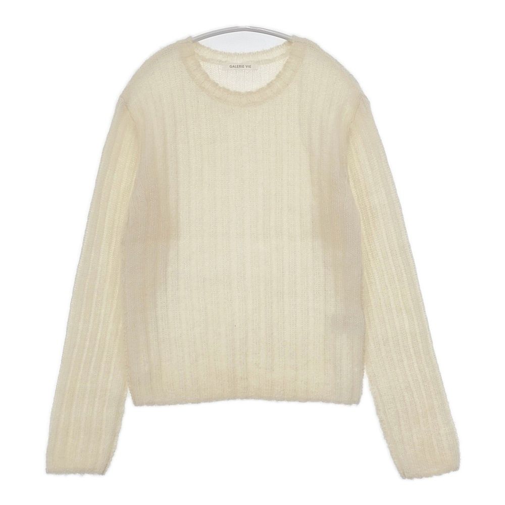 GALERIE VIE キッドモヘア クルーネックプルオーバー 定価35200円 23-02-34-02314 ウール混 セーター ニット 23AW オフホワイト レディース ギャルリーヴィー 5-1021T