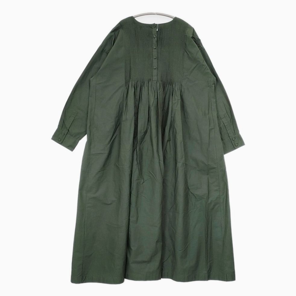 maison de SOIL ピンタック ギャザー インド製 コットン サイズ2 ワンピース グリーン レディース メゾンドソイル 5-1021M