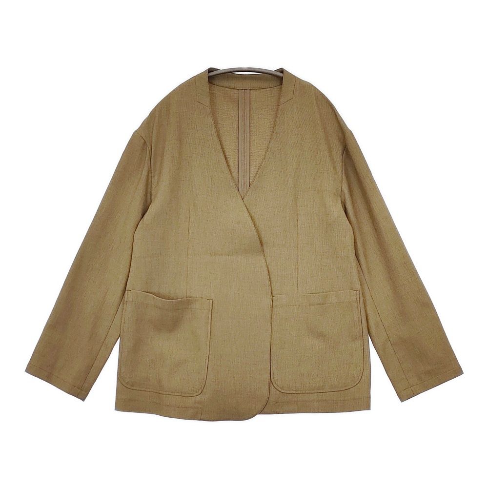 SLOBE IENA メランジツイルニュアンスジャケット 定価18700円 24010912603010 ベルト付き ノー ジャケット 24SS ベージュ レディース スローブイエナ 5-1021M