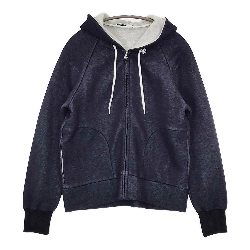 mina perhonen slappe za8629 定価38500円 スウェット サイズ40 ジップアップ パーカー ネイビー レディース ミナペルホネン 5-1021M