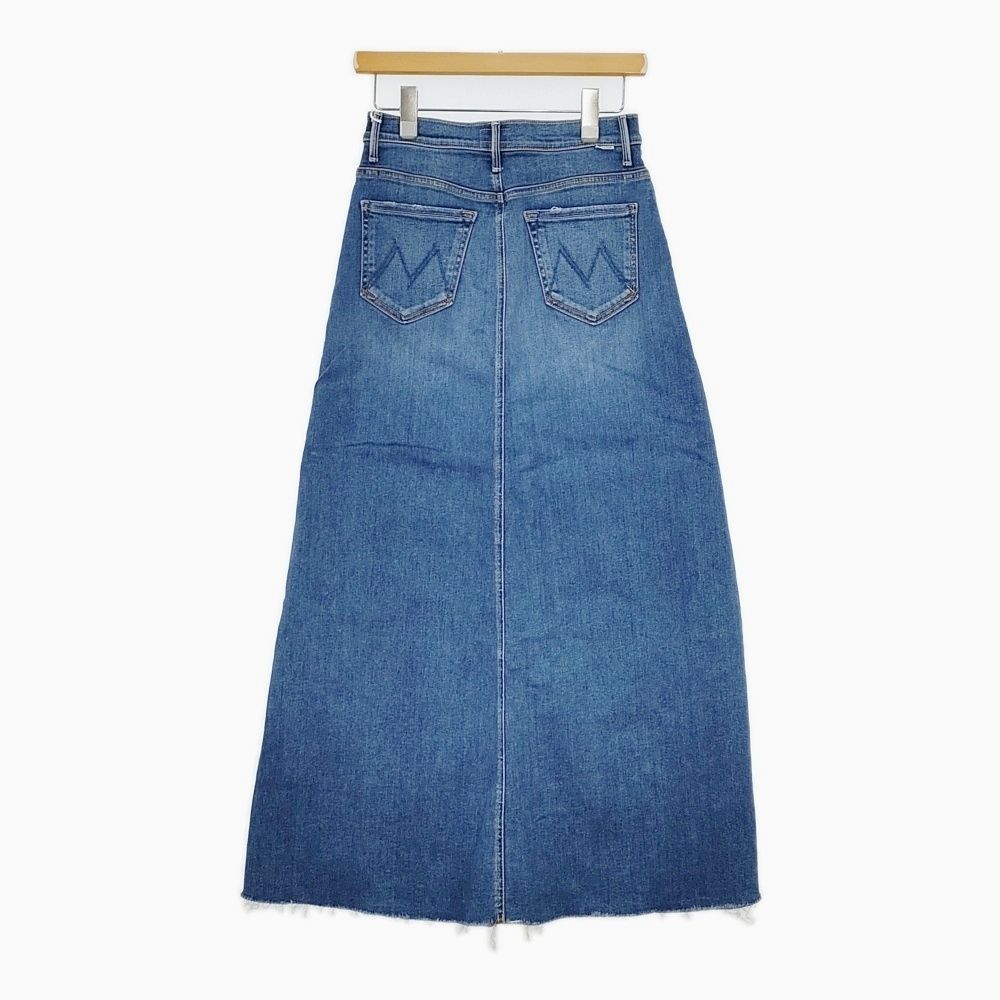 mother 9545-686 カットオフ マキシ 加工 ストレッチ サイズ26 デニム ロングスカート ブルー レディース マザー 5-1021G