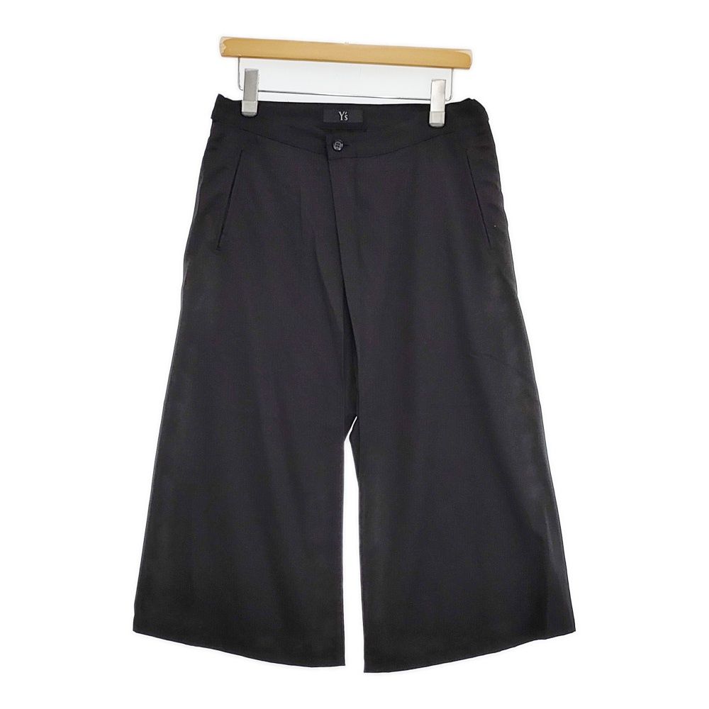 Y s ワイドパンツ クロップドパンツ ガウチョパンツ ブラック レディース ワイズ Yohji 5-1021G