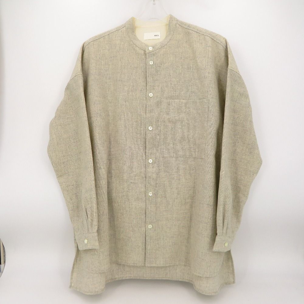 長袖シャツ HUIS. ハウス HUIS.×尾州ウール トロバンド オーバーシャツ ライトグレー F 015-KS02-04LGY