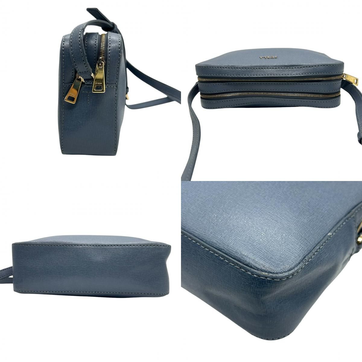 フルラ リリー LILLI ショルダーバッグ カメラバッグ レザー ブルー レディース FURLA 斜め掛け可 クロスボディ ポシェット ミニバッグ コンパクト 定番人気モデル ゴールド金具 くすみブルー s43 DECORATOM_COM_BR